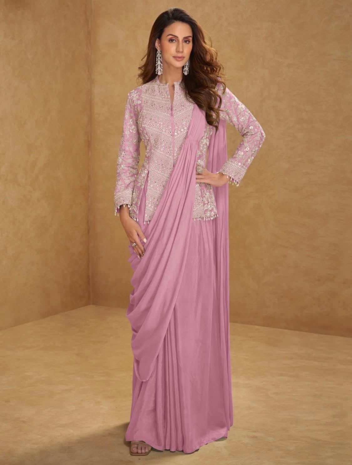 Sama Orchid Pink Indo-western