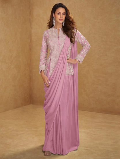 Sama Orchid Pink Indo-western