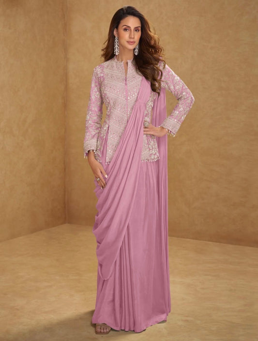 Sama Orchid Pink Indo-western