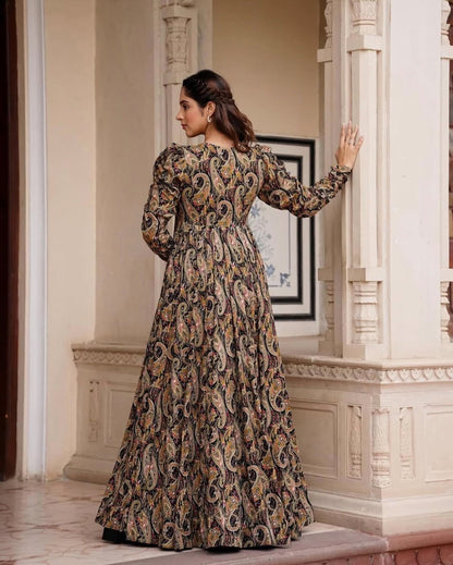 Umang Black-Beige Indo-western