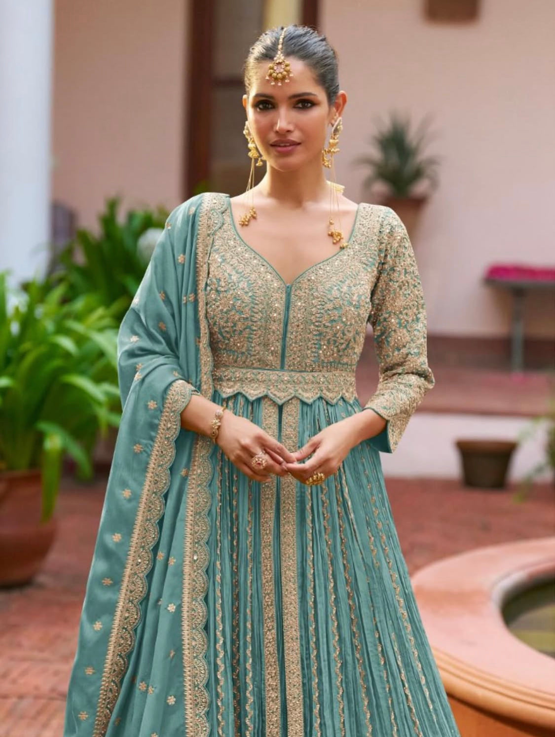 Matrut |  Meenat Rusty Blue Gown