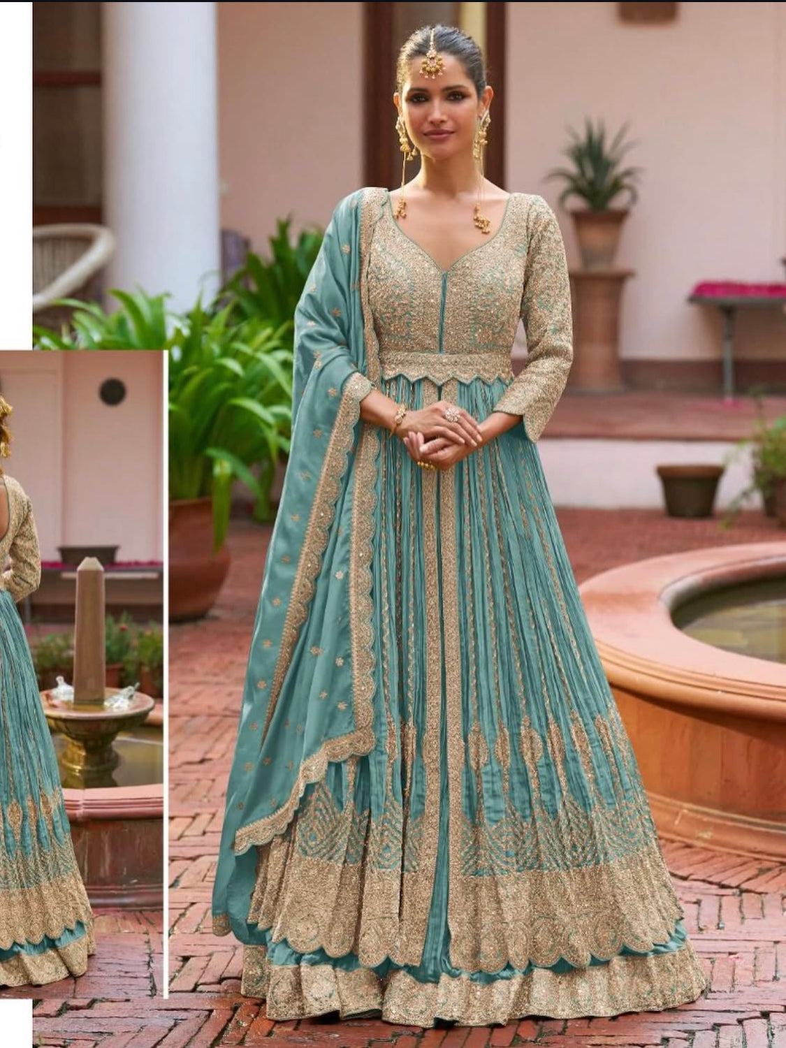 Matrut |  Meenat Rusty Blue Gown