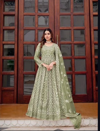 Matrut |  Saiyaara Pista Green Gown