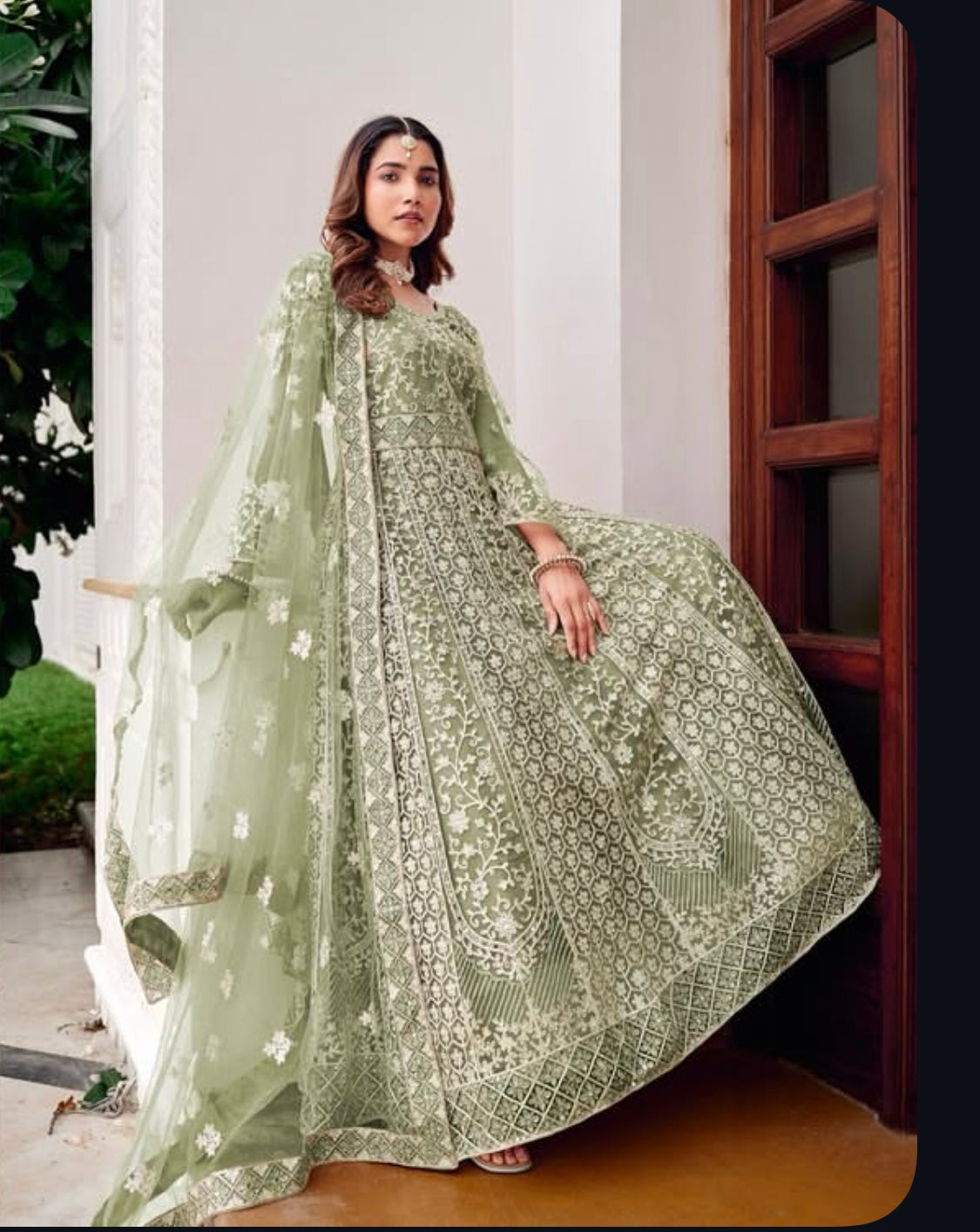 Matrut |  Saiyaara Pista Green Gown