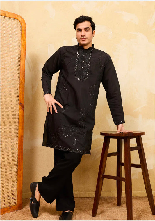 Shubh Swaagat Black Kurta Set