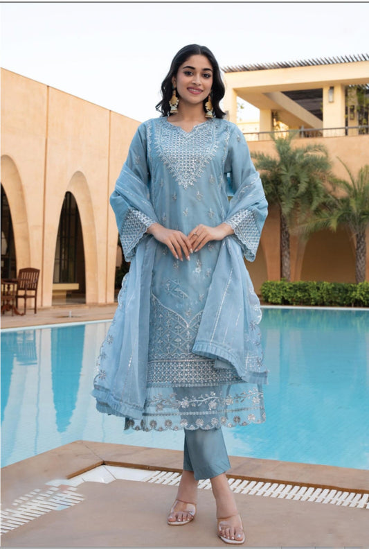 Matrut  | Mamacita Sky Blue Palazzo Suit
