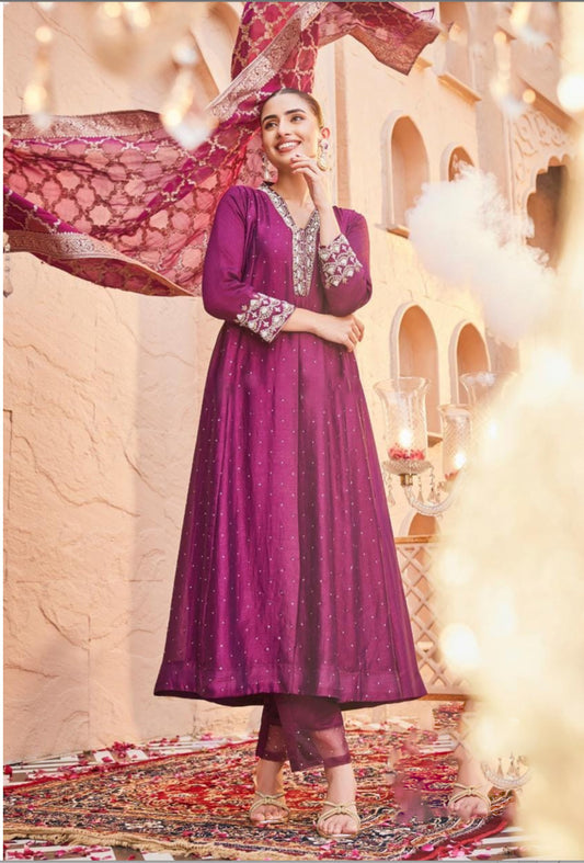 Matrut  | Mamacita Wine Anarkali Suit