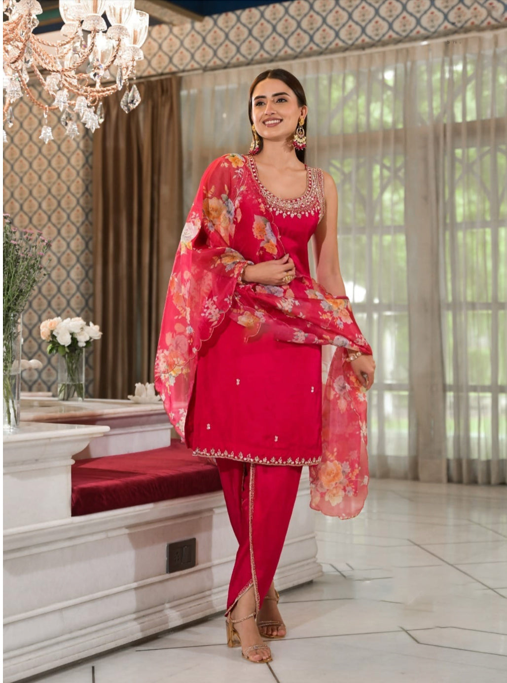 Matrut  | Mamacita Red Dhoti Suit