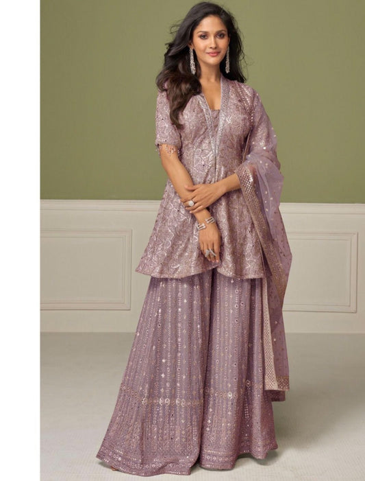 Aashvi Lavender Sharara Suit
