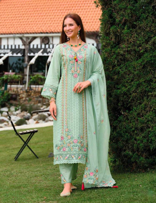 Matrut  | Gulzar Green Straight Suit