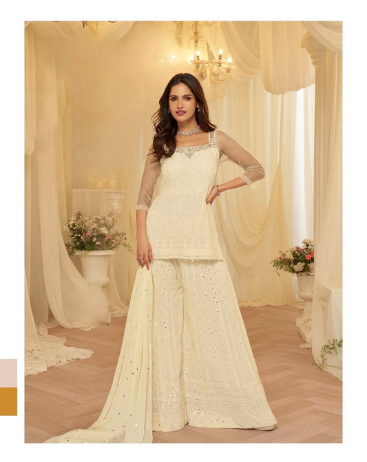 Asmita Off-white Sharara Suit