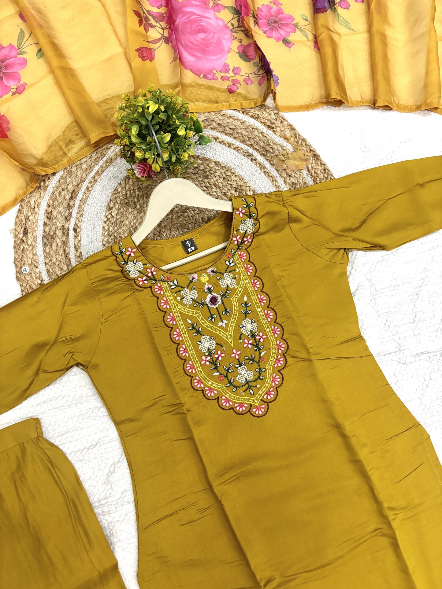 Matrut  | Sugandh Mustard Straight Suit
