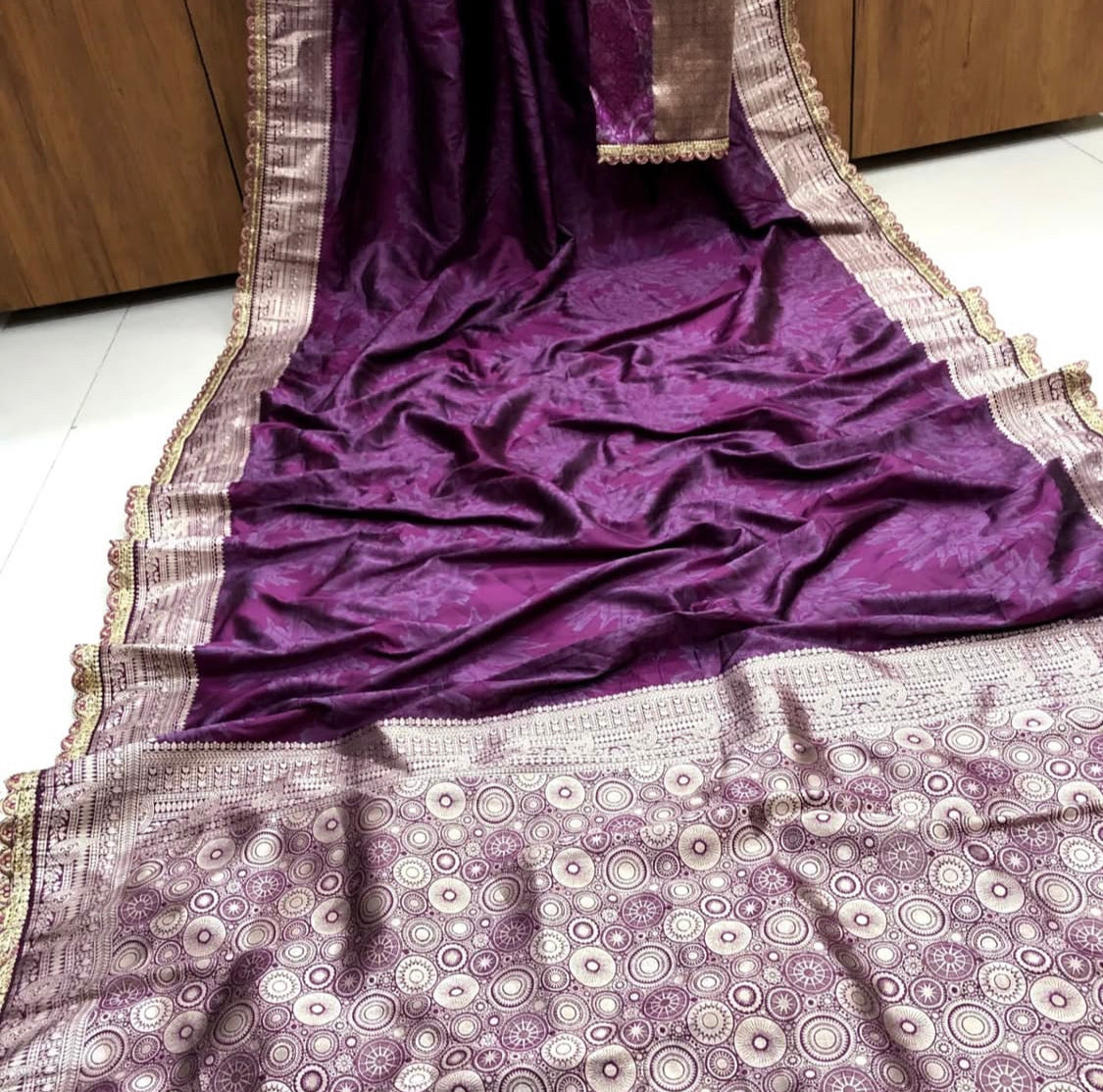 Matrut | Kalaya Plum Banarsi Saree