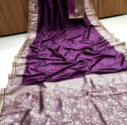 Matrut | Kalaya Plum Banarsi Saree