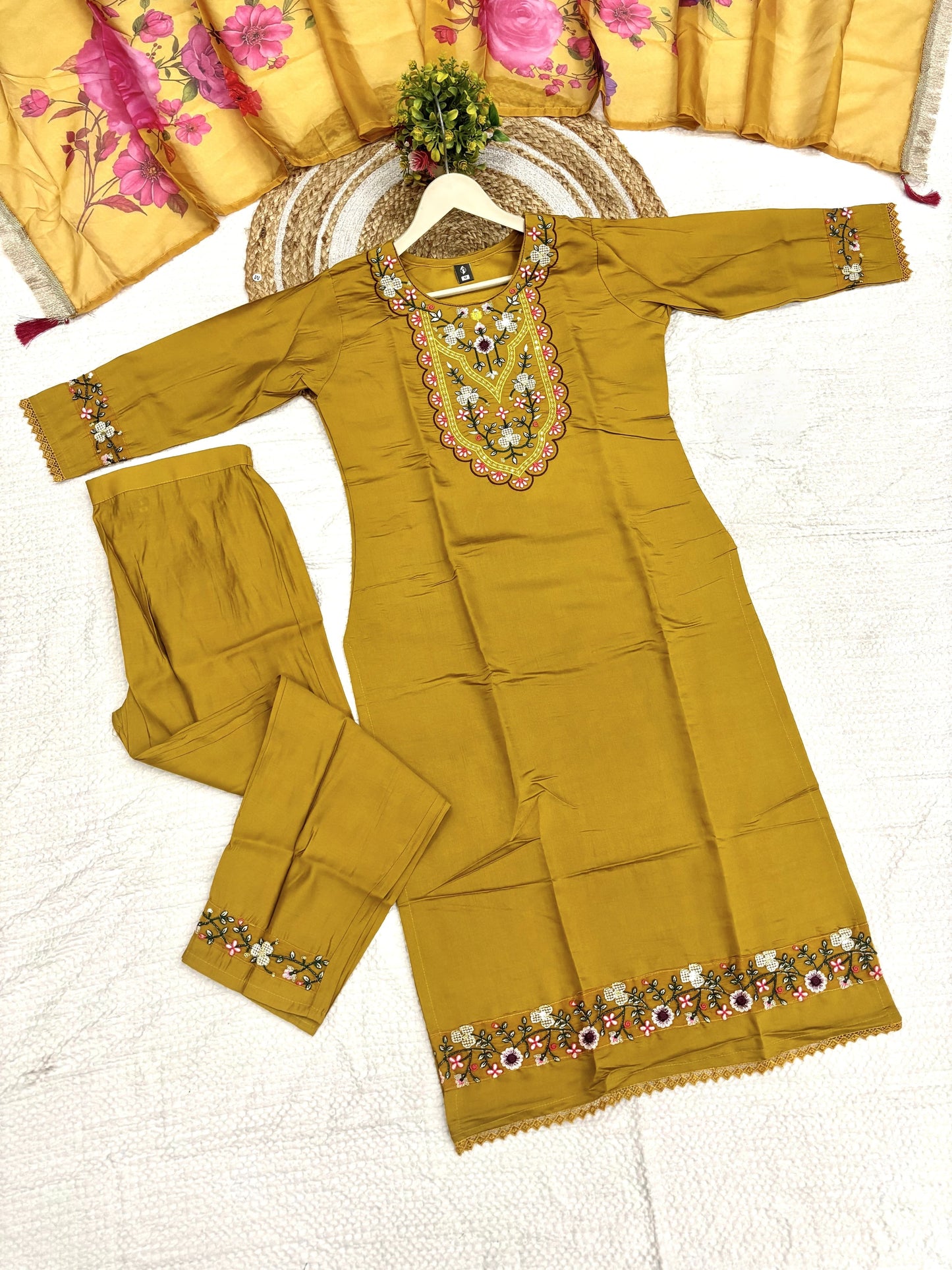 Matrut  | Sugandh Mustard Straight Suit
