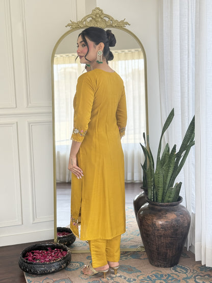 Matrut  | Sugandh Mustard Straight Suit
