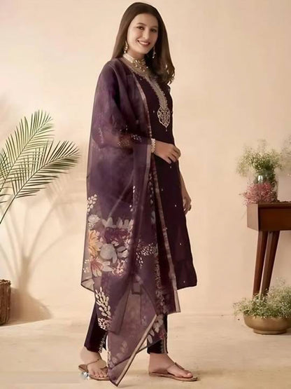 Matrut  | Nandana Wine Straight Suit
