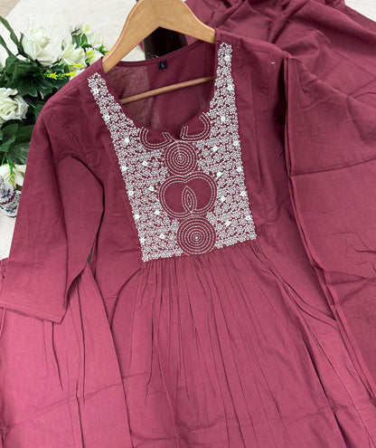 Matrut  | Sugandh Pink A-line Suit