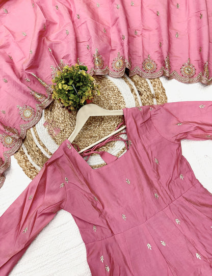 Matrut  | Taruja Pink Anarkali Suit