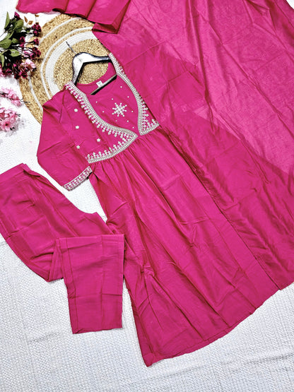 Matrut  | Harini Hot Pink Anarkali Suit