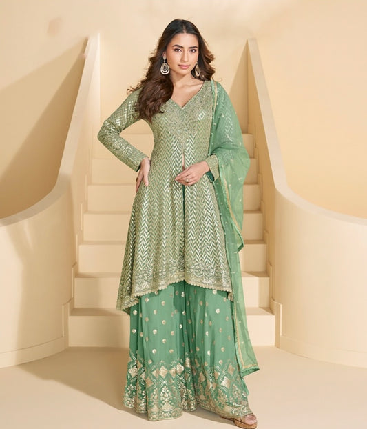 Matrut  | Anokhi Pista Green Palazzo Suit