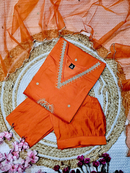 Matrut  | Lotari Orange Straight Suit