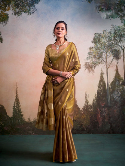 Anvika Golden Tissue Silk Saree