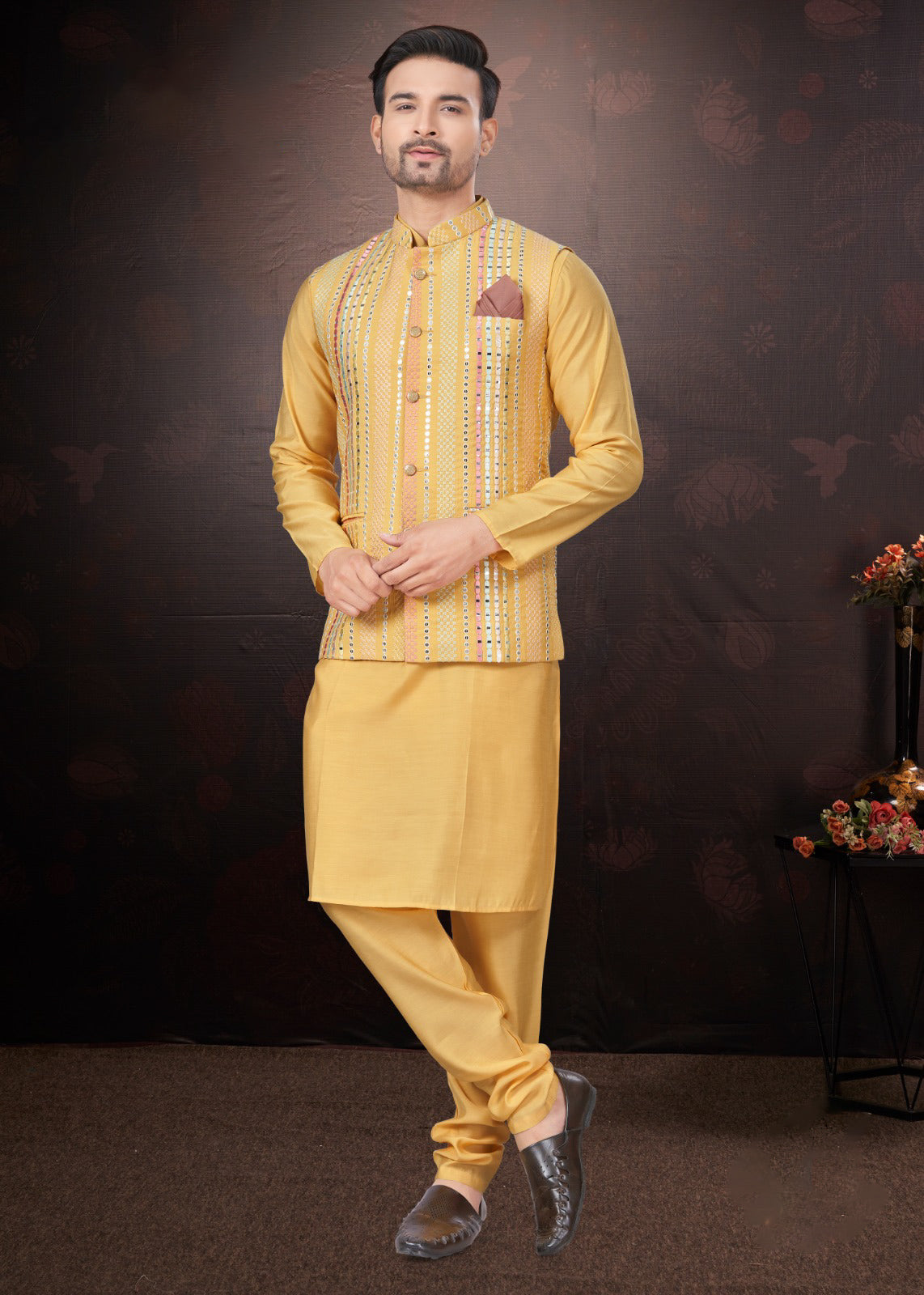 Matrut | Rangroot Mustard Yellow Kurta Set