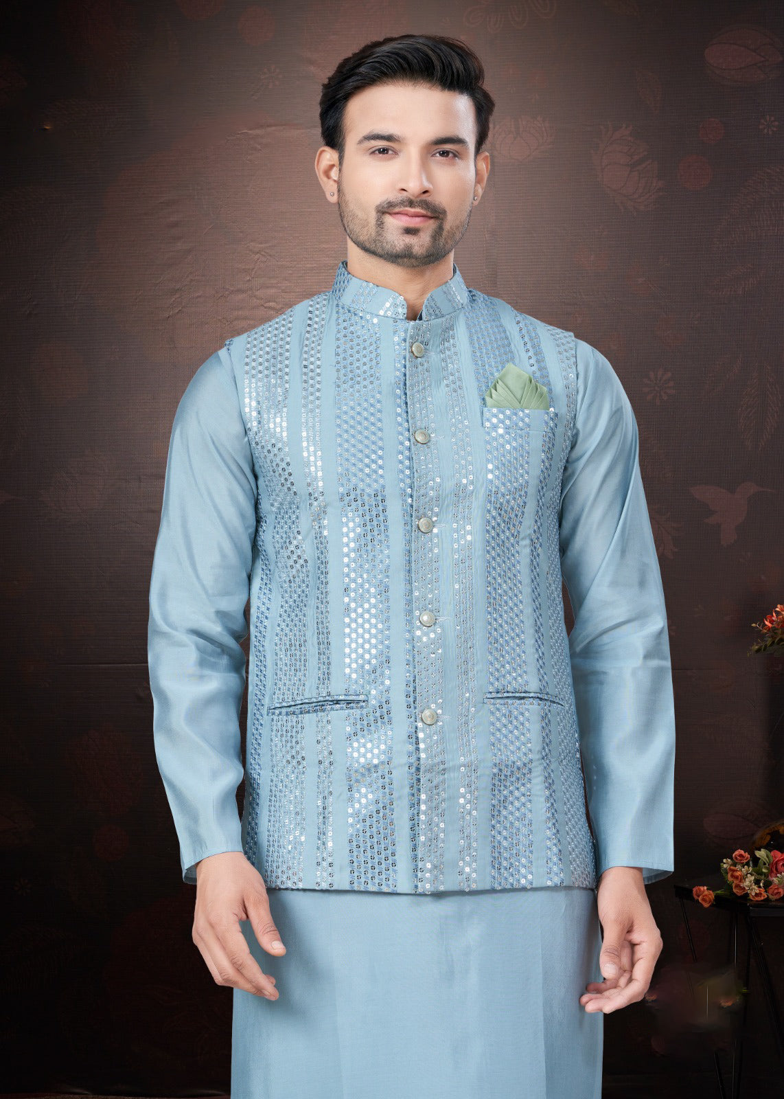 Matrut | Rangroot Sky Blue Kurta Set