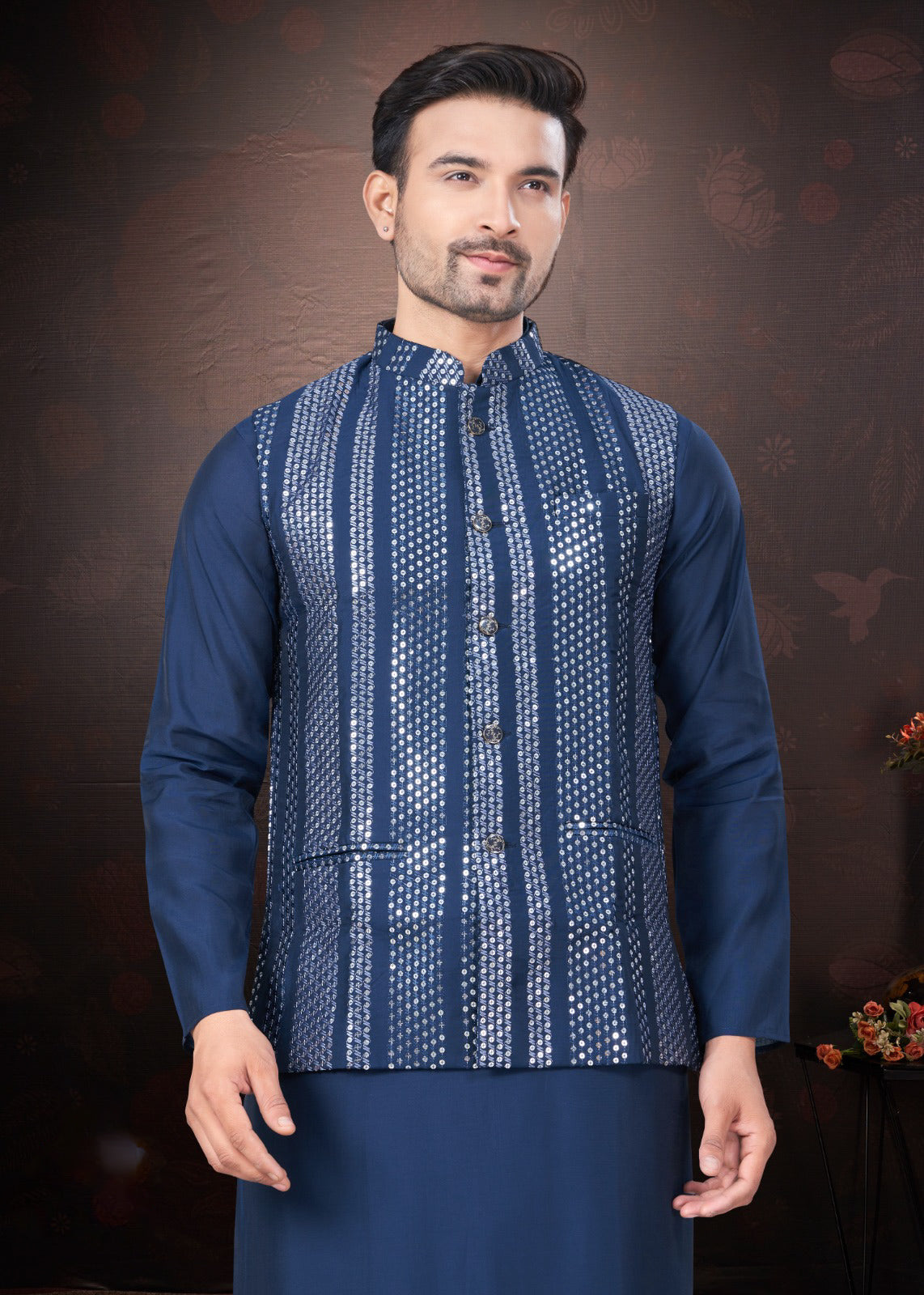 Matrut | Rangroot Navy Blue Kurta Set