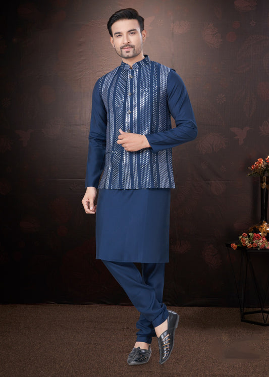 Matrut | Rangroot Navy Blue Kurta Set