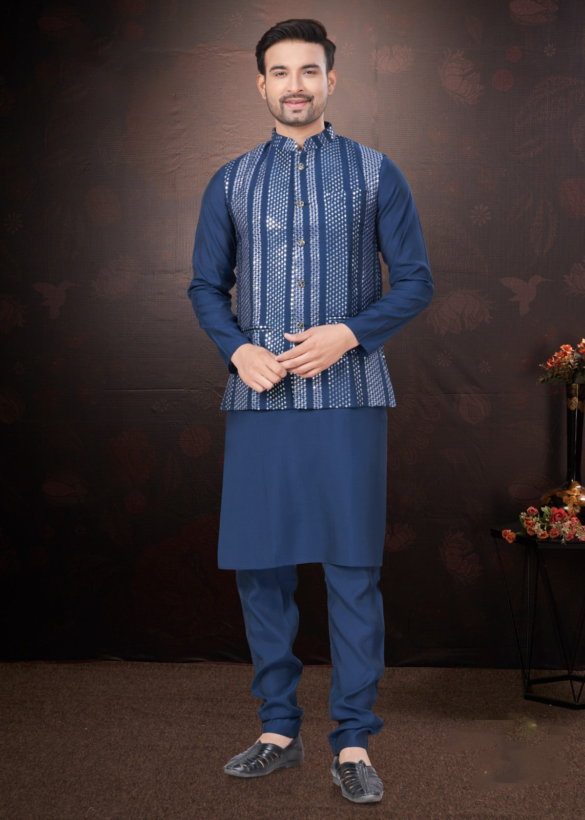 Matrut | Rangroot Navy Blue Kurta Set