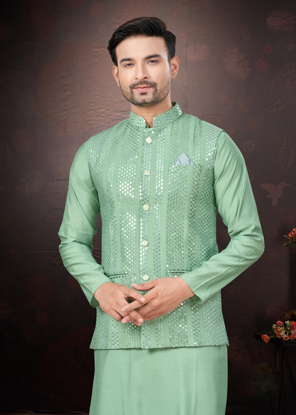 Matrut | Rangroot Sea Green Kurta Set