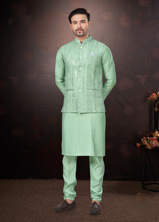 Matrut | Rangroot Sea Green Kurta Set
