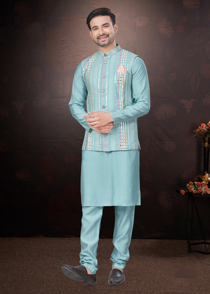 Matrut | Rangroot Sea Blue Kurta Set