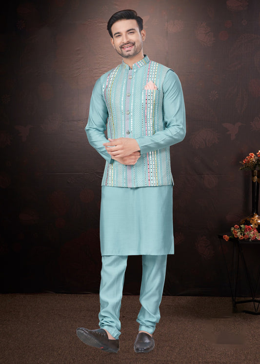 Matrut | Rangroot Sea Blue Kurta Set