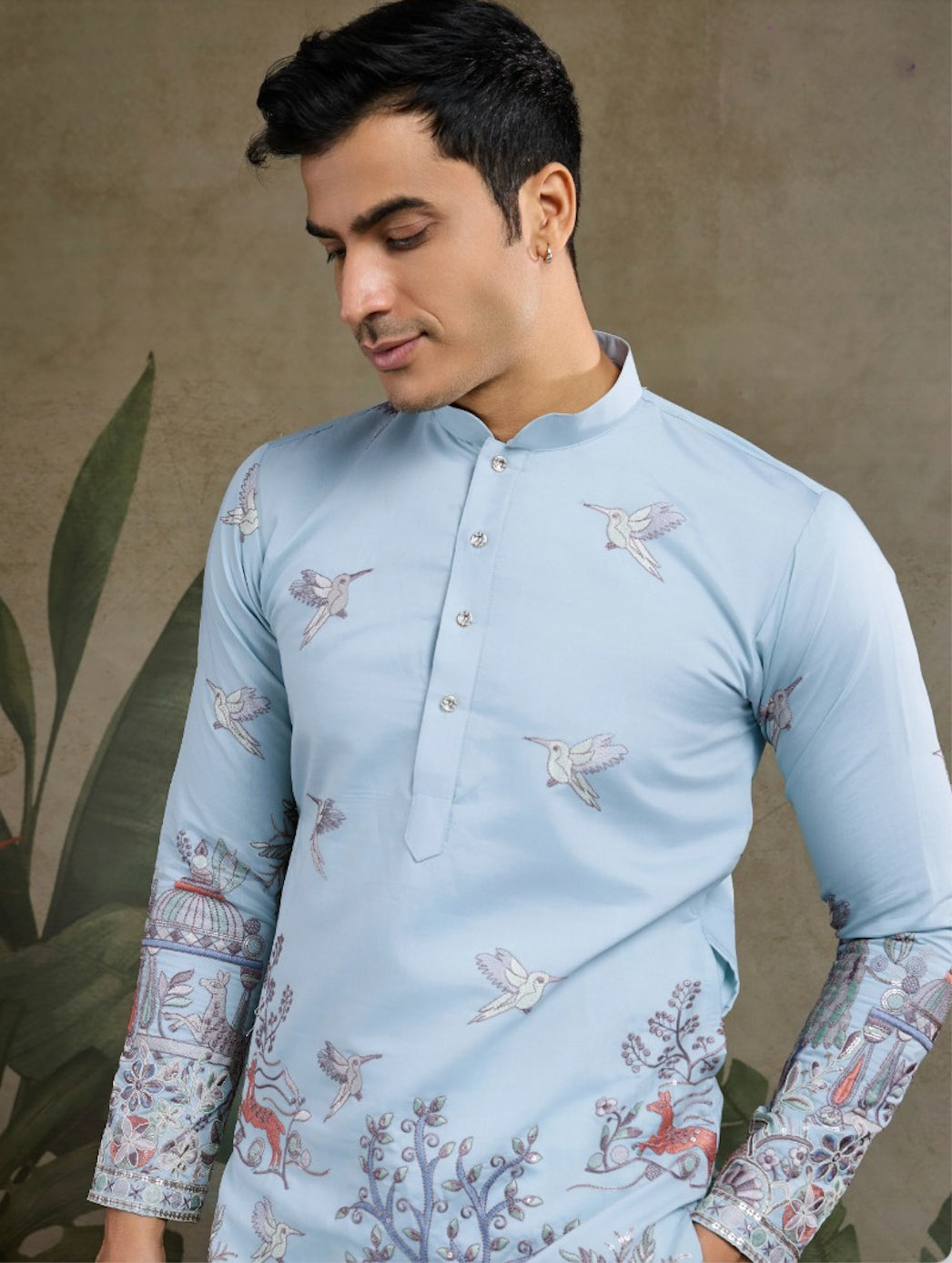 Matrut | Pixel Threads Sky Blue Kurta Set