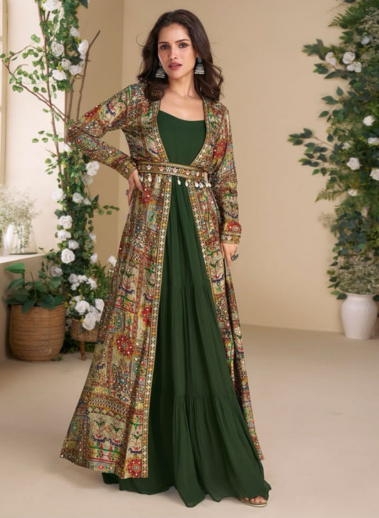 Matrut  |  Janvi Dark Green Multicolor Trio Set