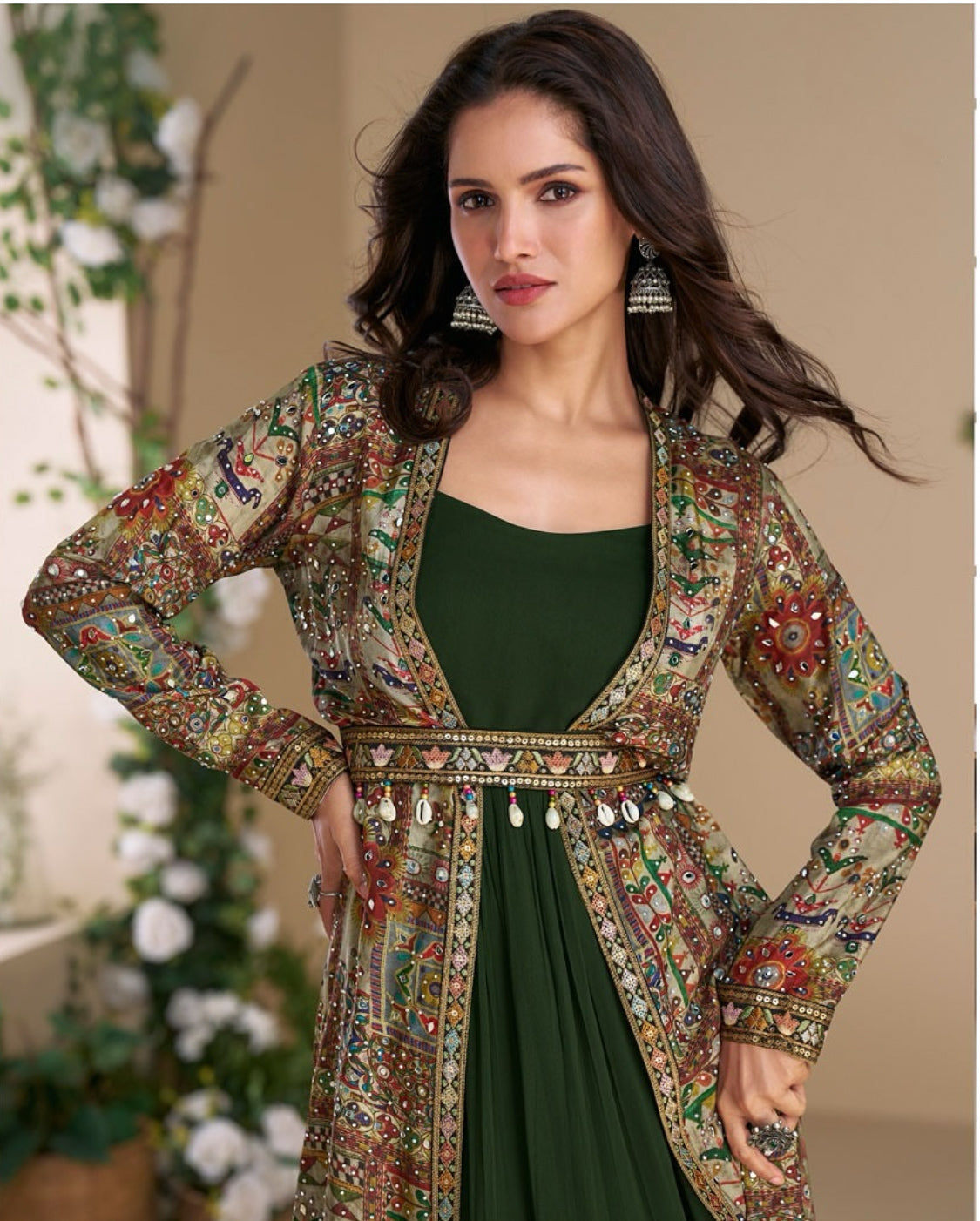 Matrut  |  Janvi Dark Green Multicolor Trio Set