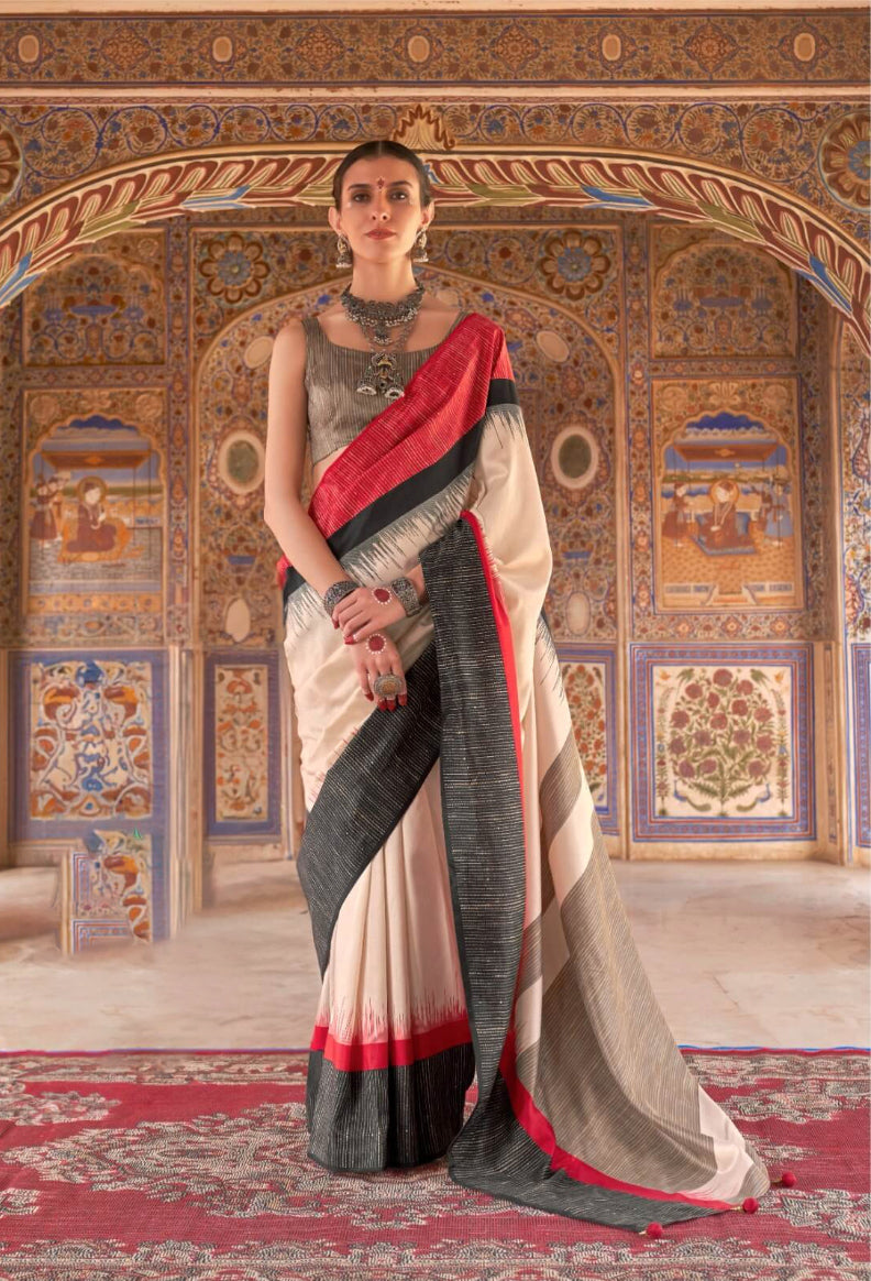 Pratishtha Red Sigma Silk Saree