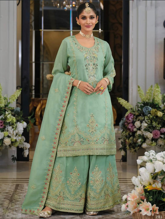 Matrut  | Paradise Pista Green Palazzo Suit