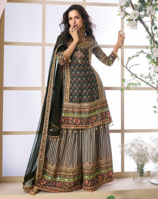 Matrut  | Pakeeza Green Sharara Suit