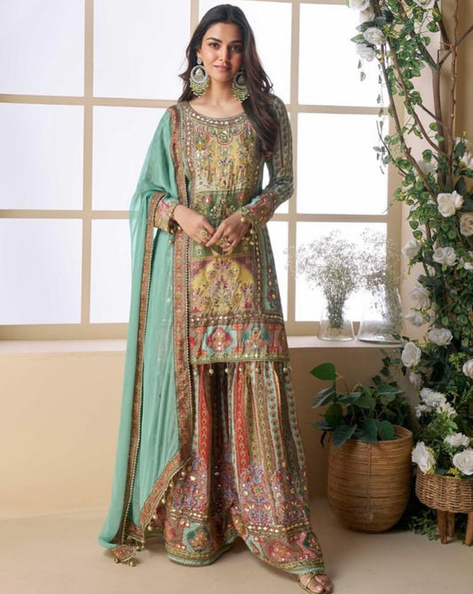 Matrut  | Pakeeza Sea Blue Sharara Suit