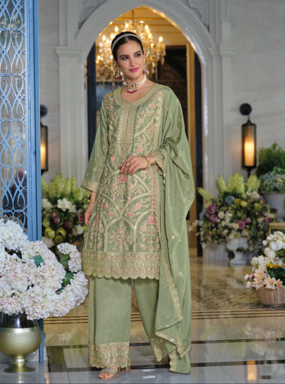 Matrut  | Sitaaray Pista Green Palazzo Suit