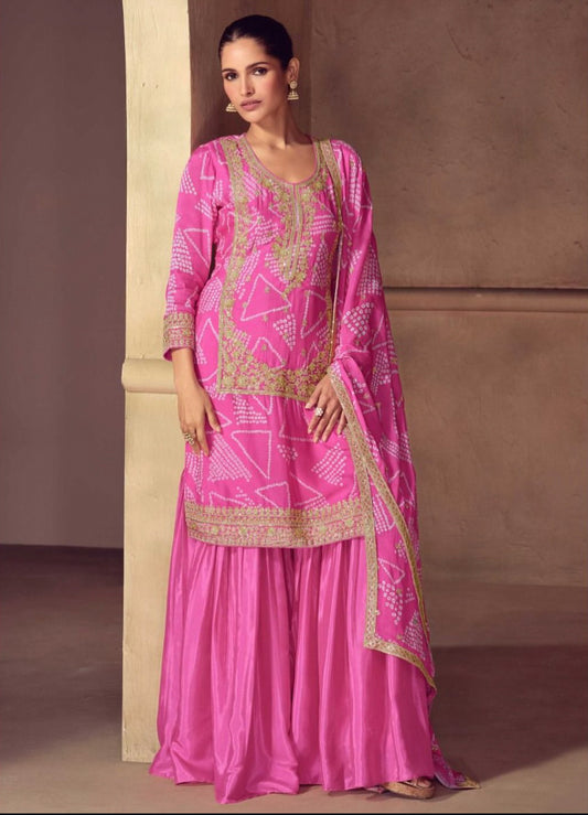 Matrut  | Mrunal Hot Pink Palazzo Suit