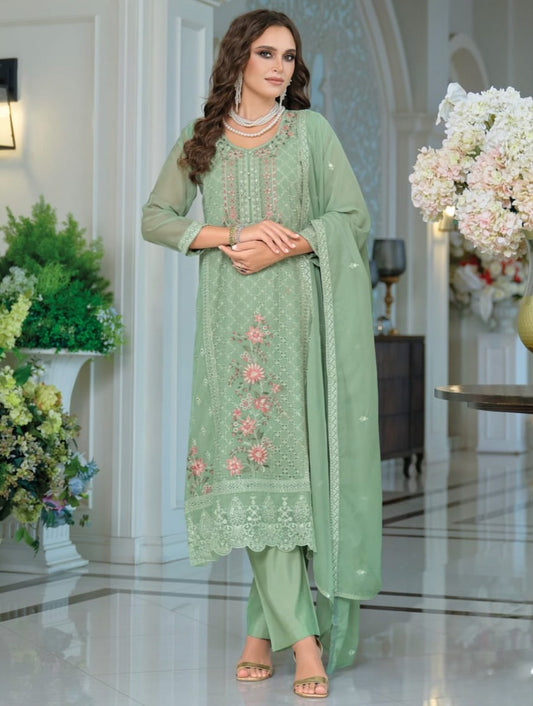 Matrut  | Raabta Sea Green Straight Suit