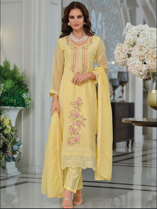 Matrut  | Raabta Yellow Straight Suit