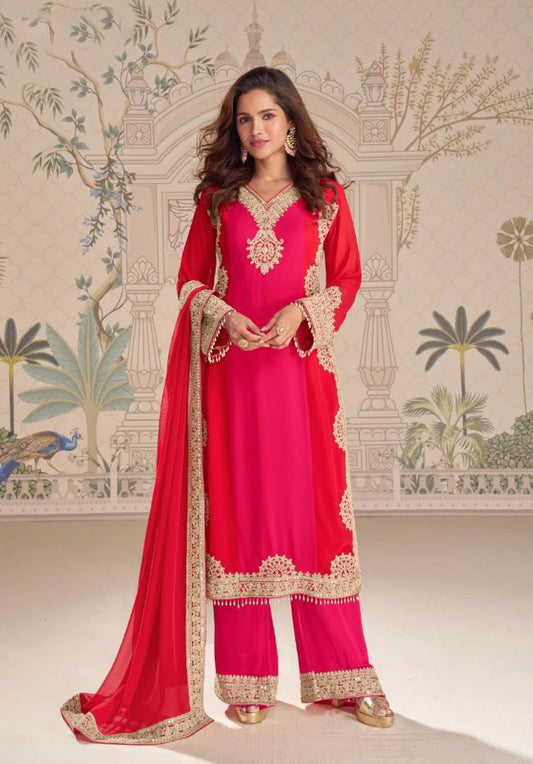 Kumkum Red Straight Suit