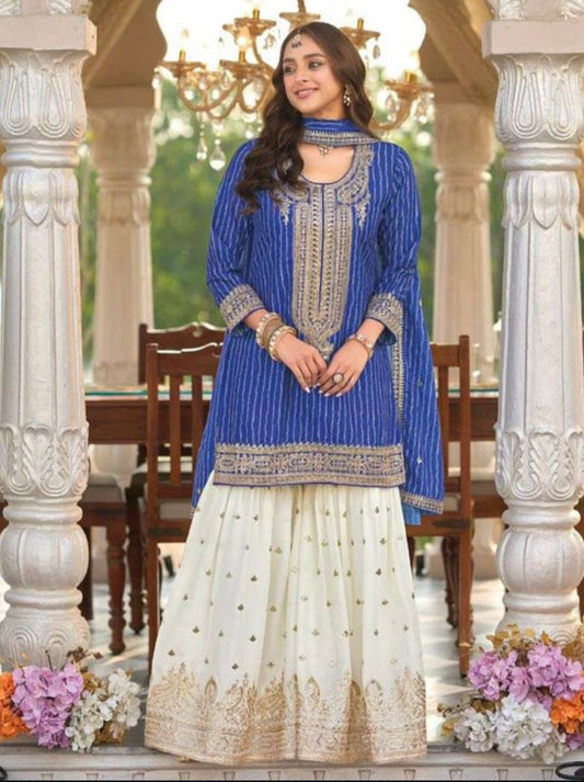 Matrut  | Seerat Royal Blue Sharara Suit