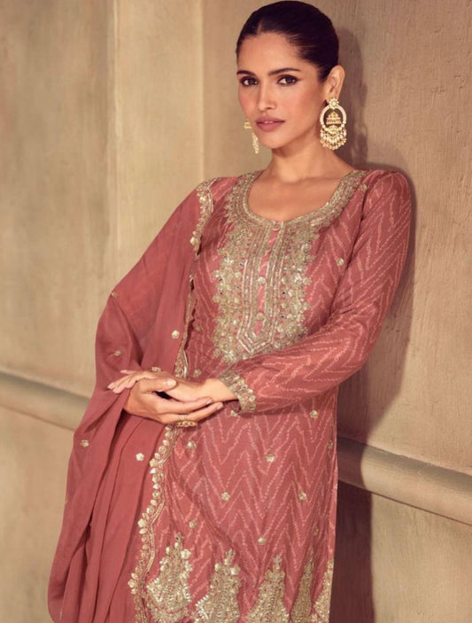 Matrut  | Sonika Pink Palazzo Suit